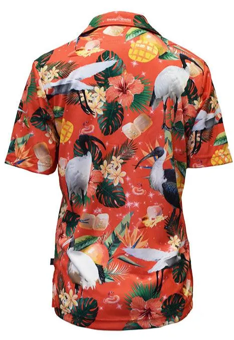 Adult Short Sleeve Sun Safe Hawaiian Shirt - Christmas Bin Chicken