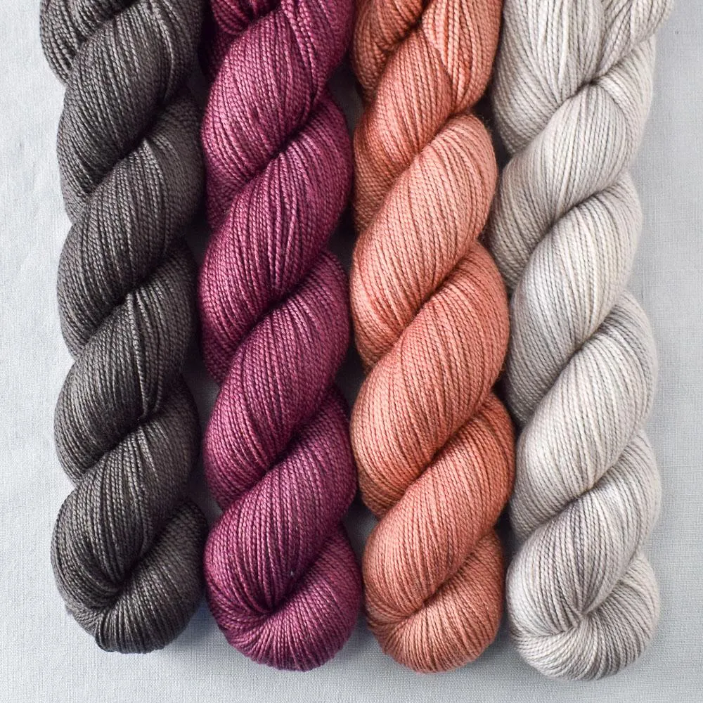 Amaranth, Dark Adobe, Dark Pegasus, Lace Murex - Yummy 2-Ply Quartet