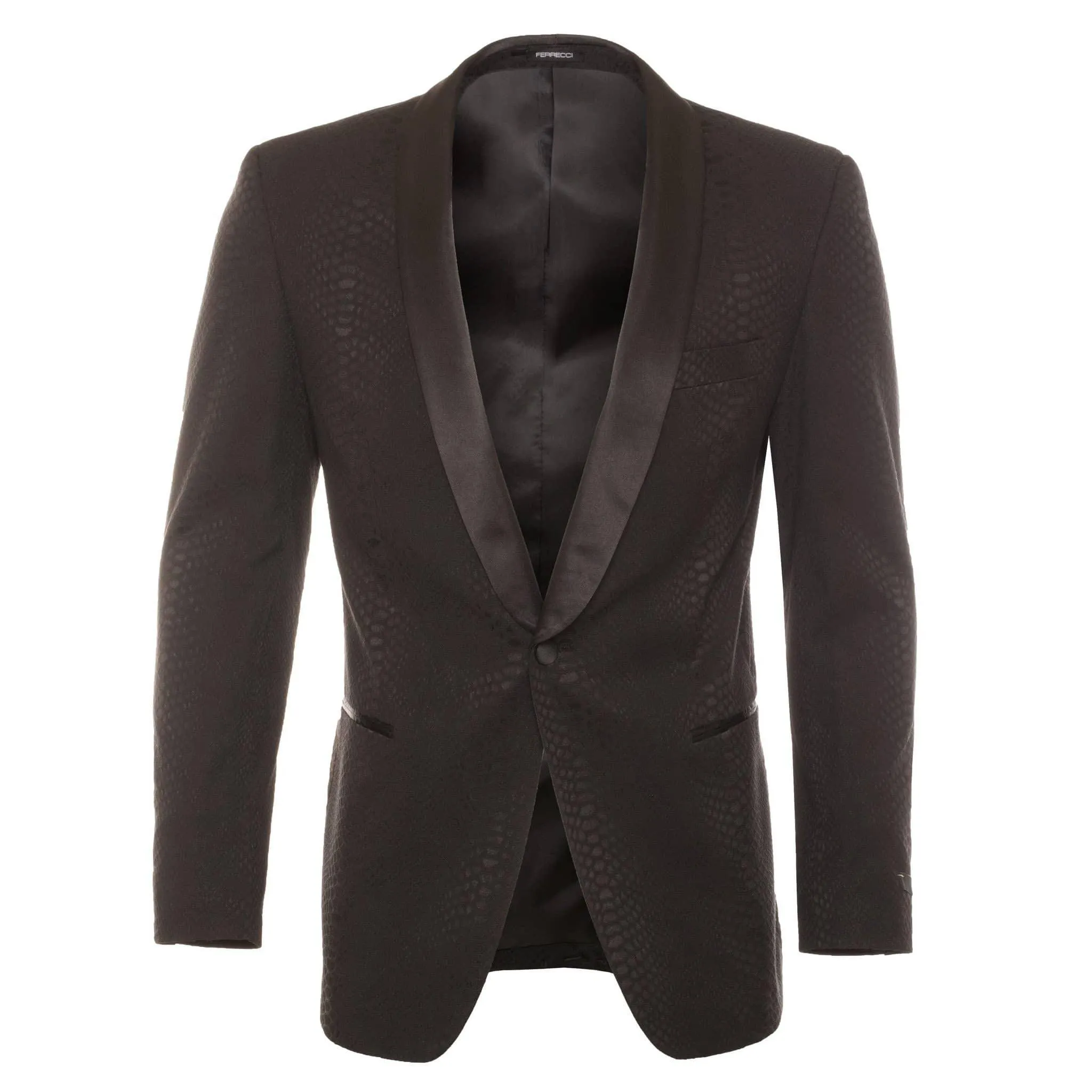 Ash All Black Snake Skin Tuxedo Blazer