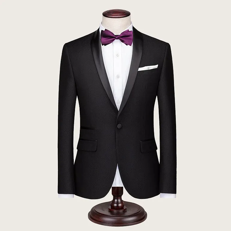 Black Tuxedo Silk Collar Blazer