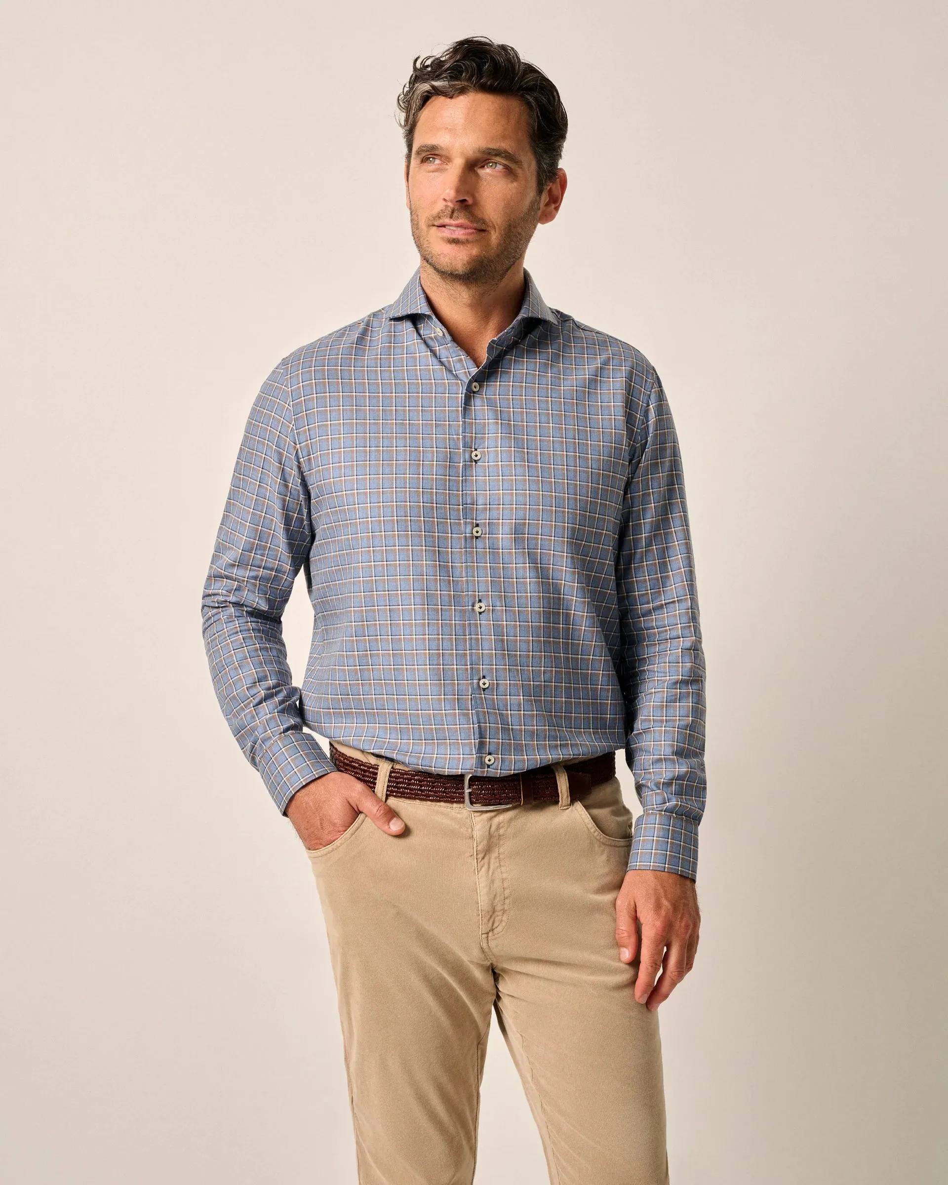 Blaine Top Shelf Button Up Shirt in Laguna Blue by Johnnie-O