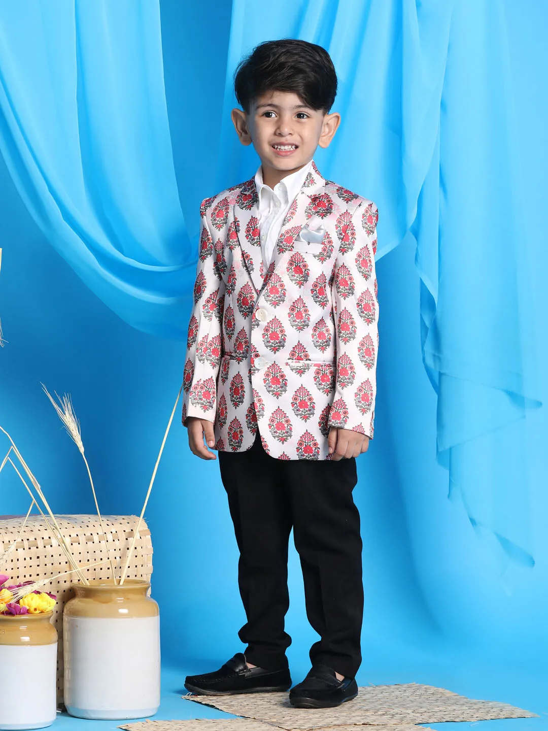 Boy's Cream Blazer - Vastramay Boys