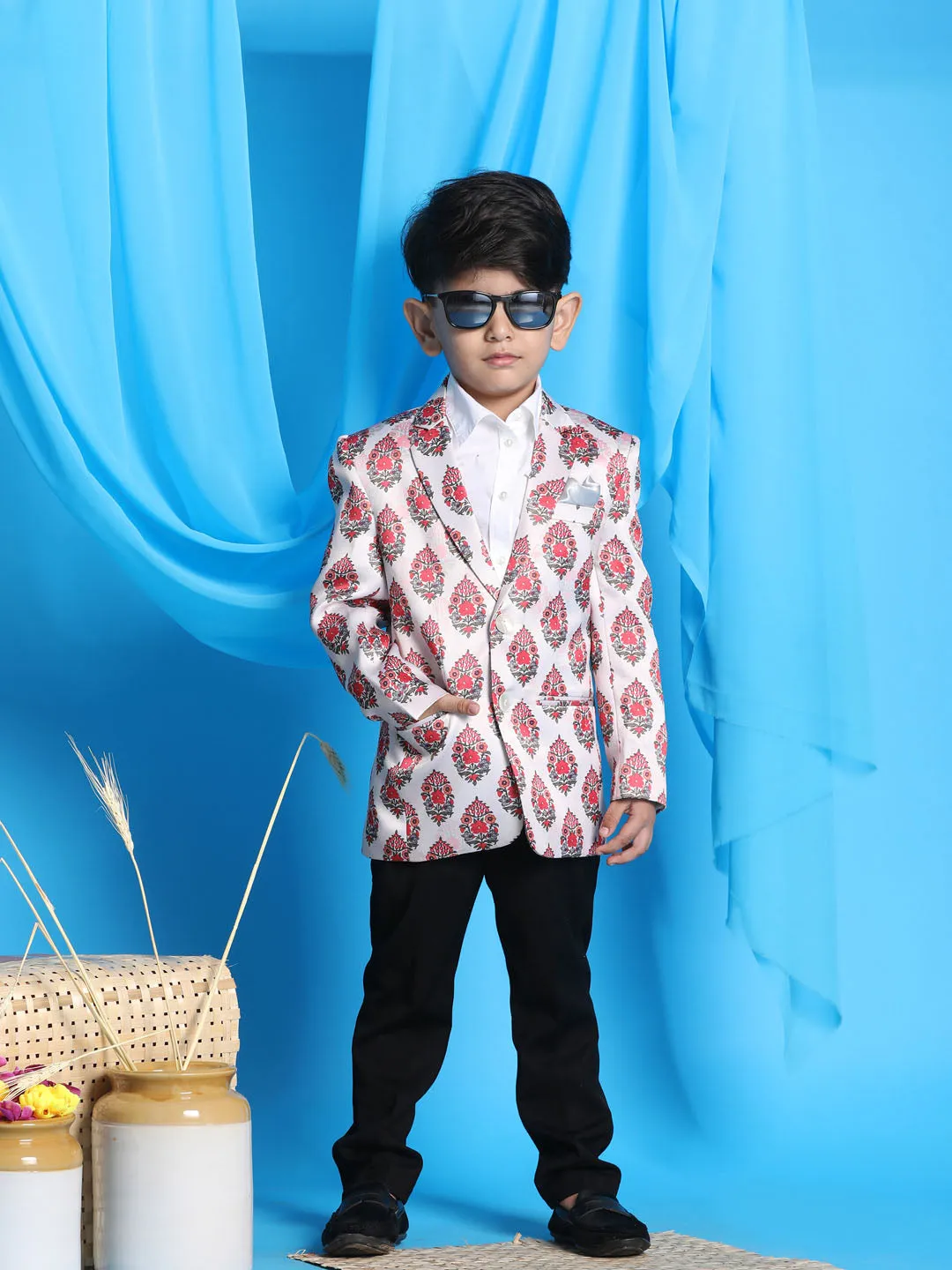 Boy's Cream Blazer - Vastramay Boys