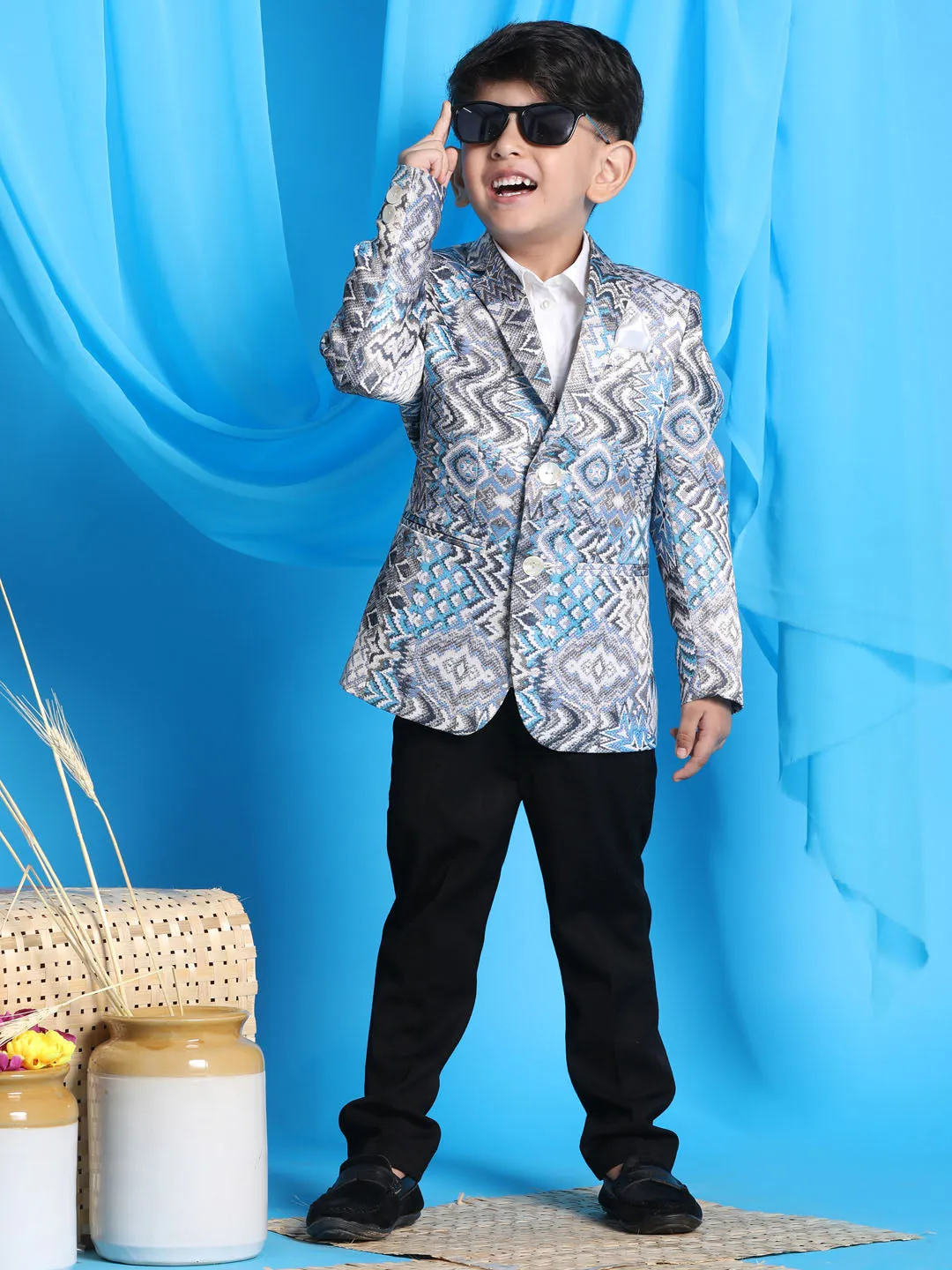 Boy's Grey Blazer - Vastramay Boys