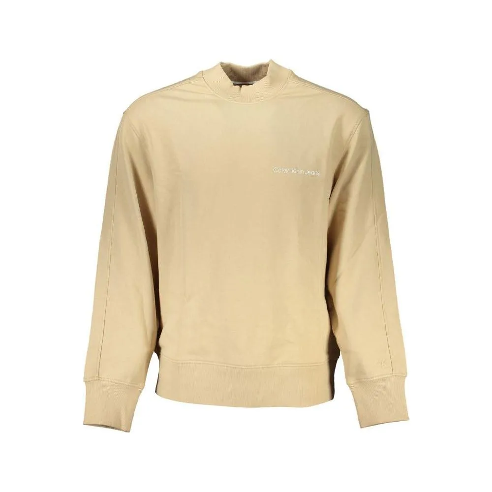 Calvin Klein Beige Crew Neck Logo Sweatshirt