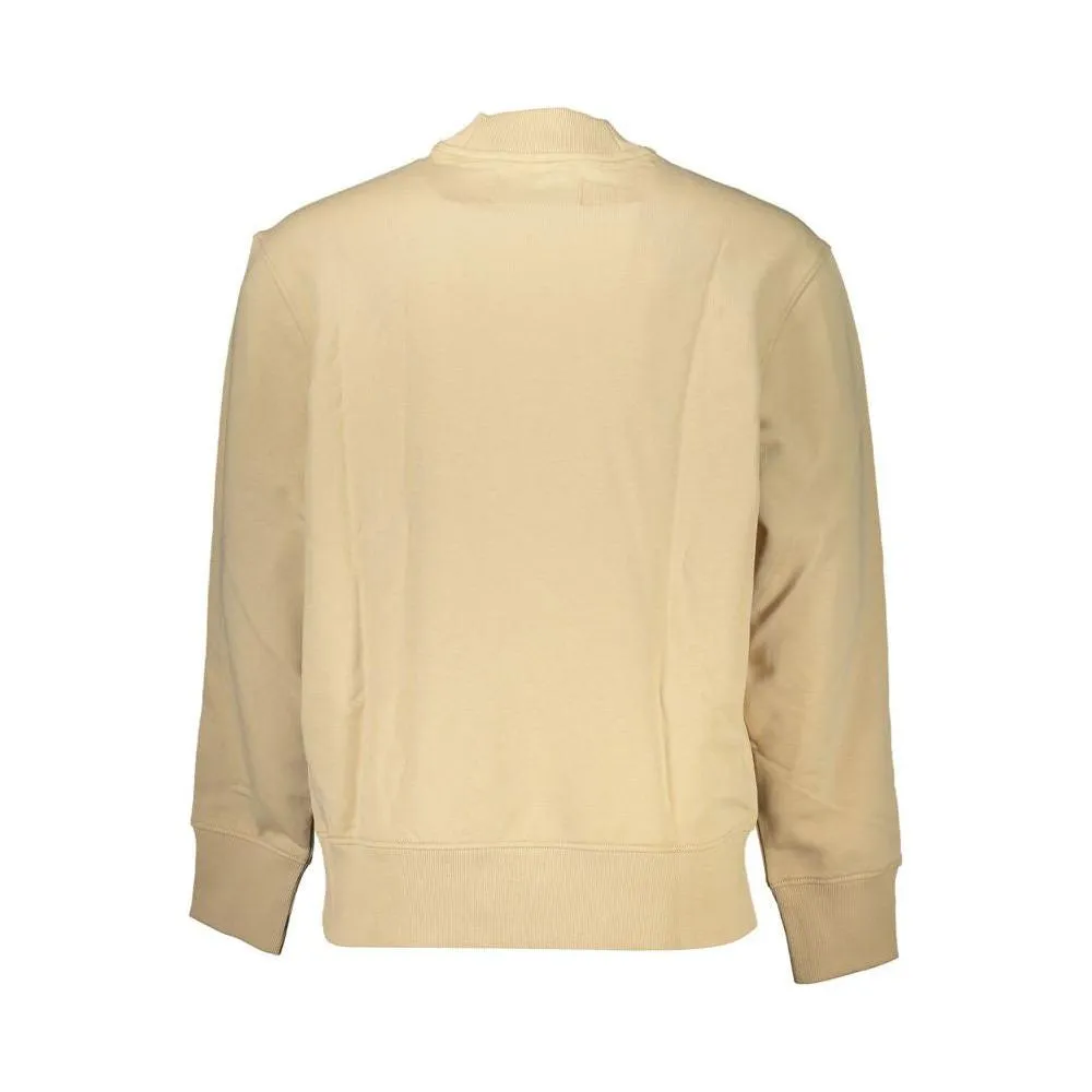 Calvin Klein Beige Crew Neck Logo Sweatshirt