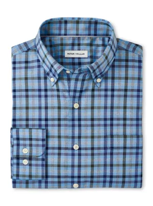 CHAMBLY CROWN LITE COTTON STRETCH SHIRT - COTTAGE BLUE