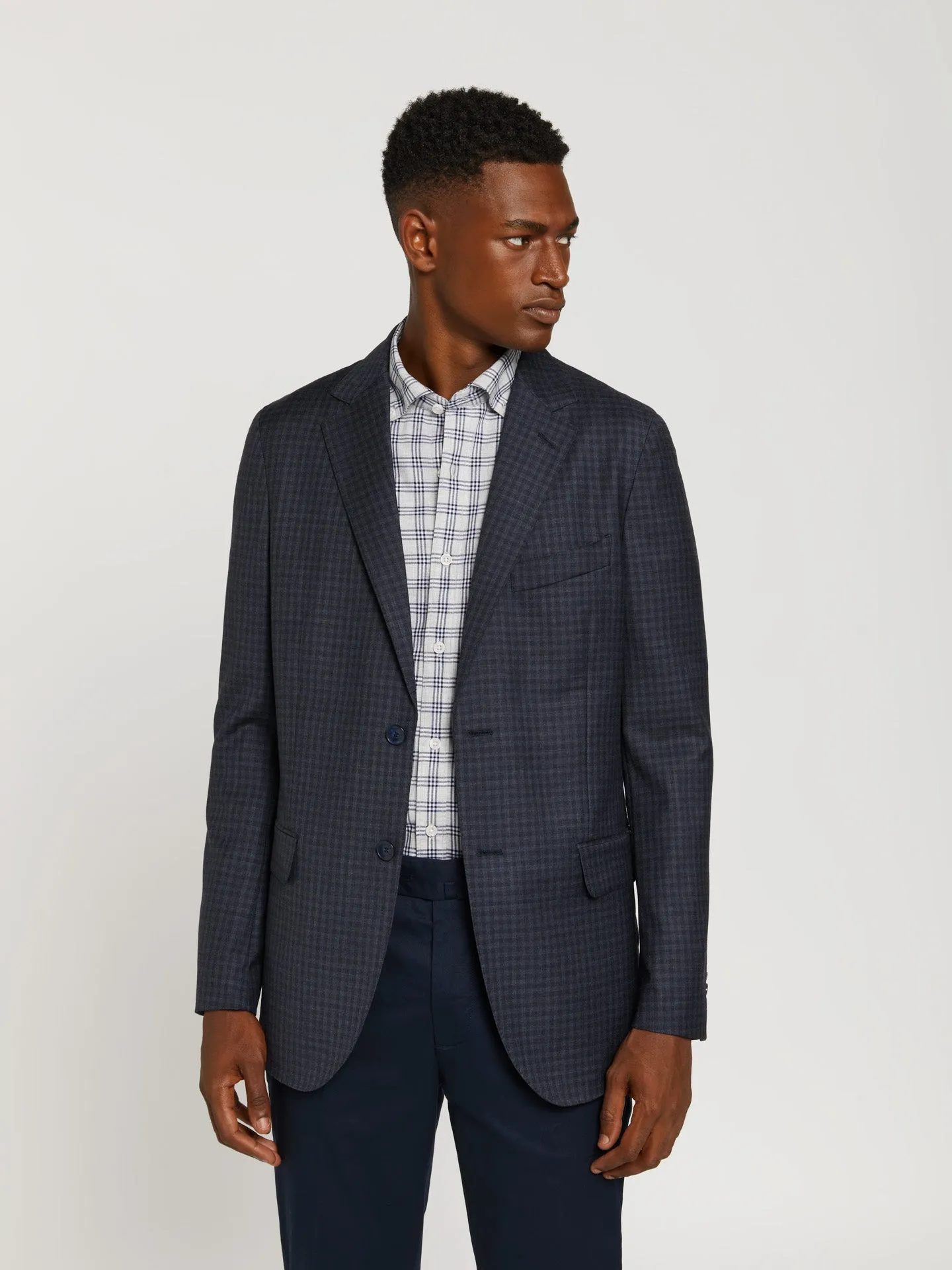 Checks wool blazer