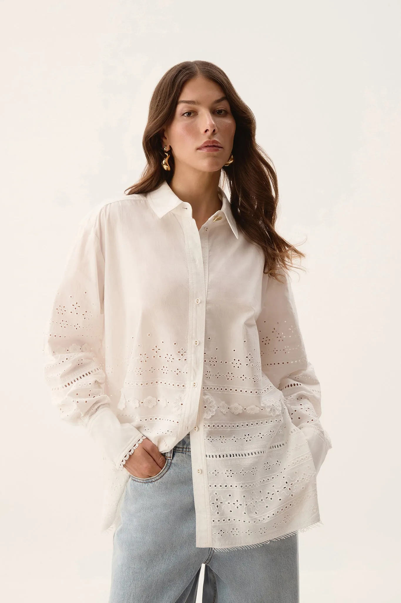 Cloud Embroidered Shirt