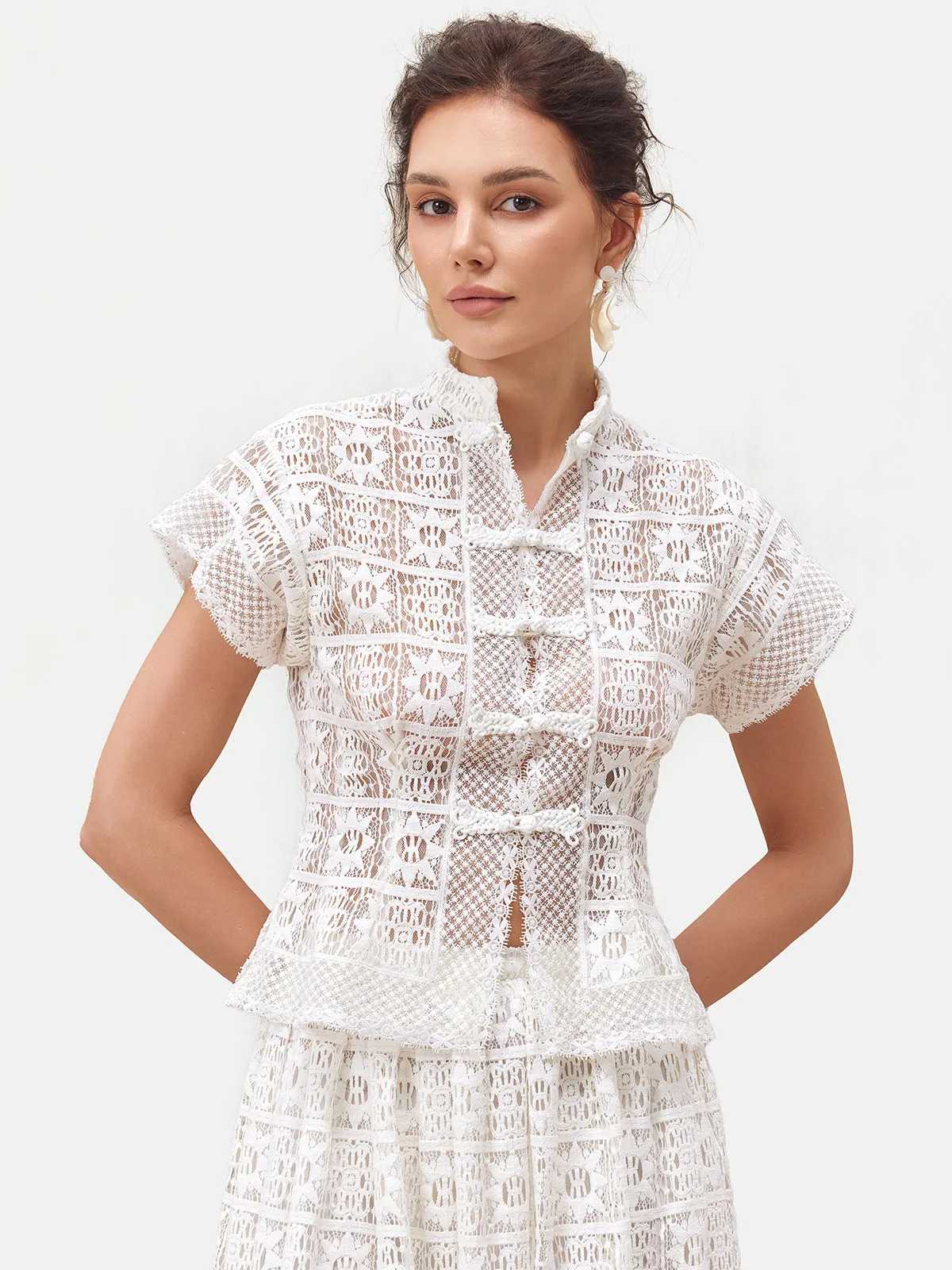 Craftsmanship Delicate Buttoned Lace Shirt