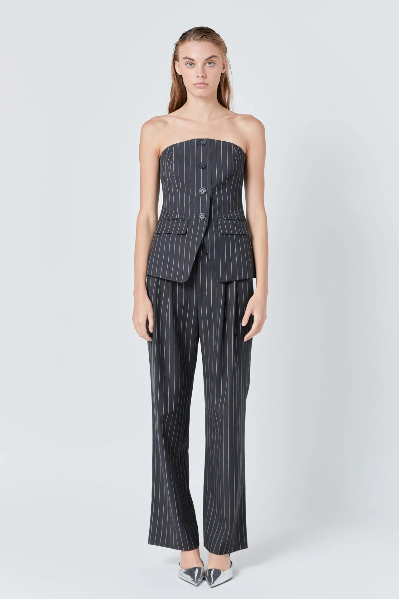 Endless Rose - Pinstriped High Waisted Trouser