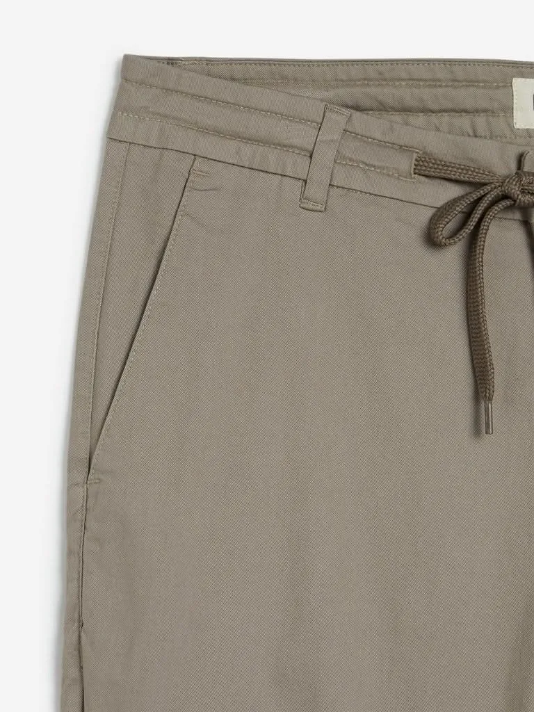 ETA Taupe Slim Fit Chinos