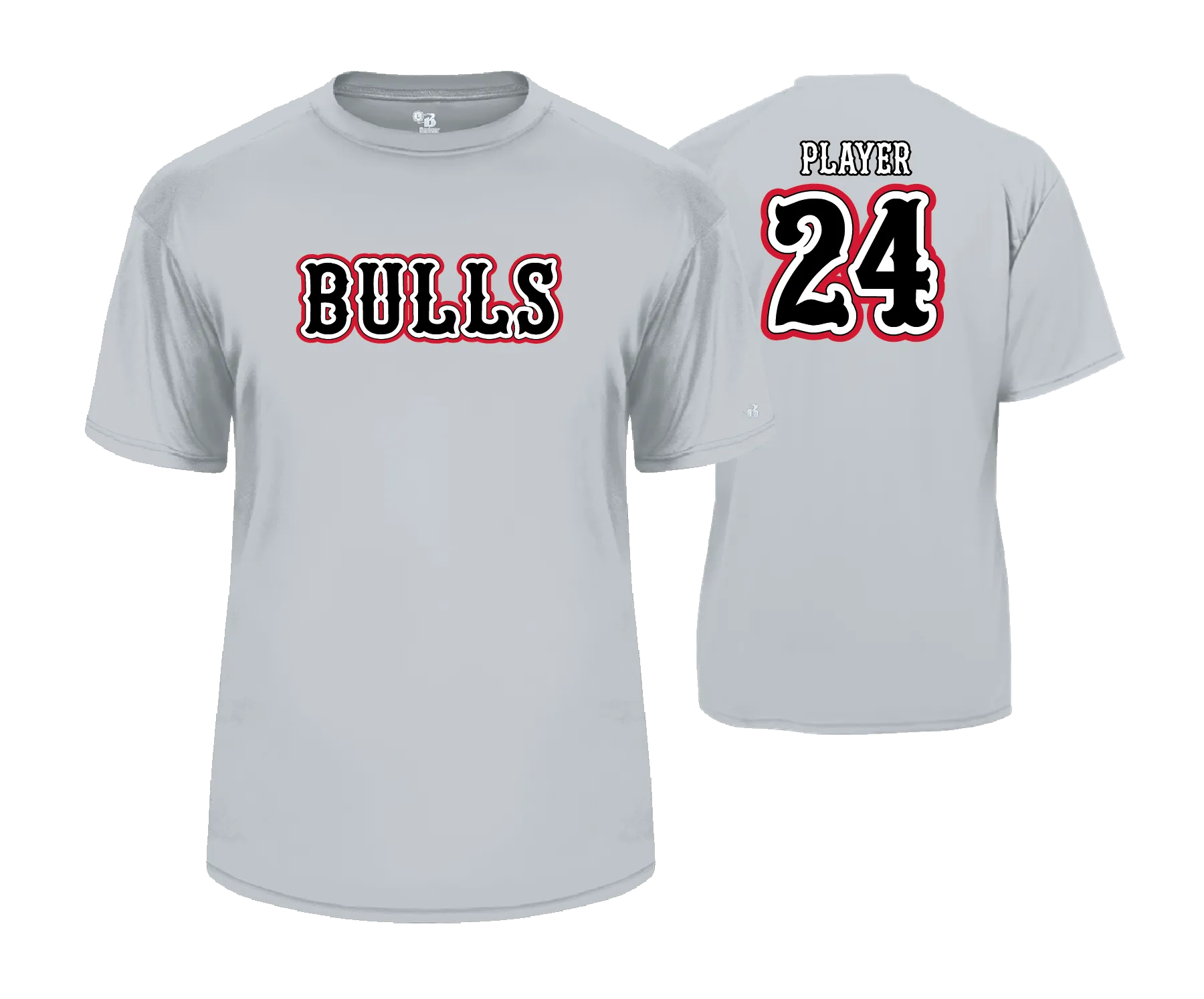 Frederick Bulls Performance Tees- Grey