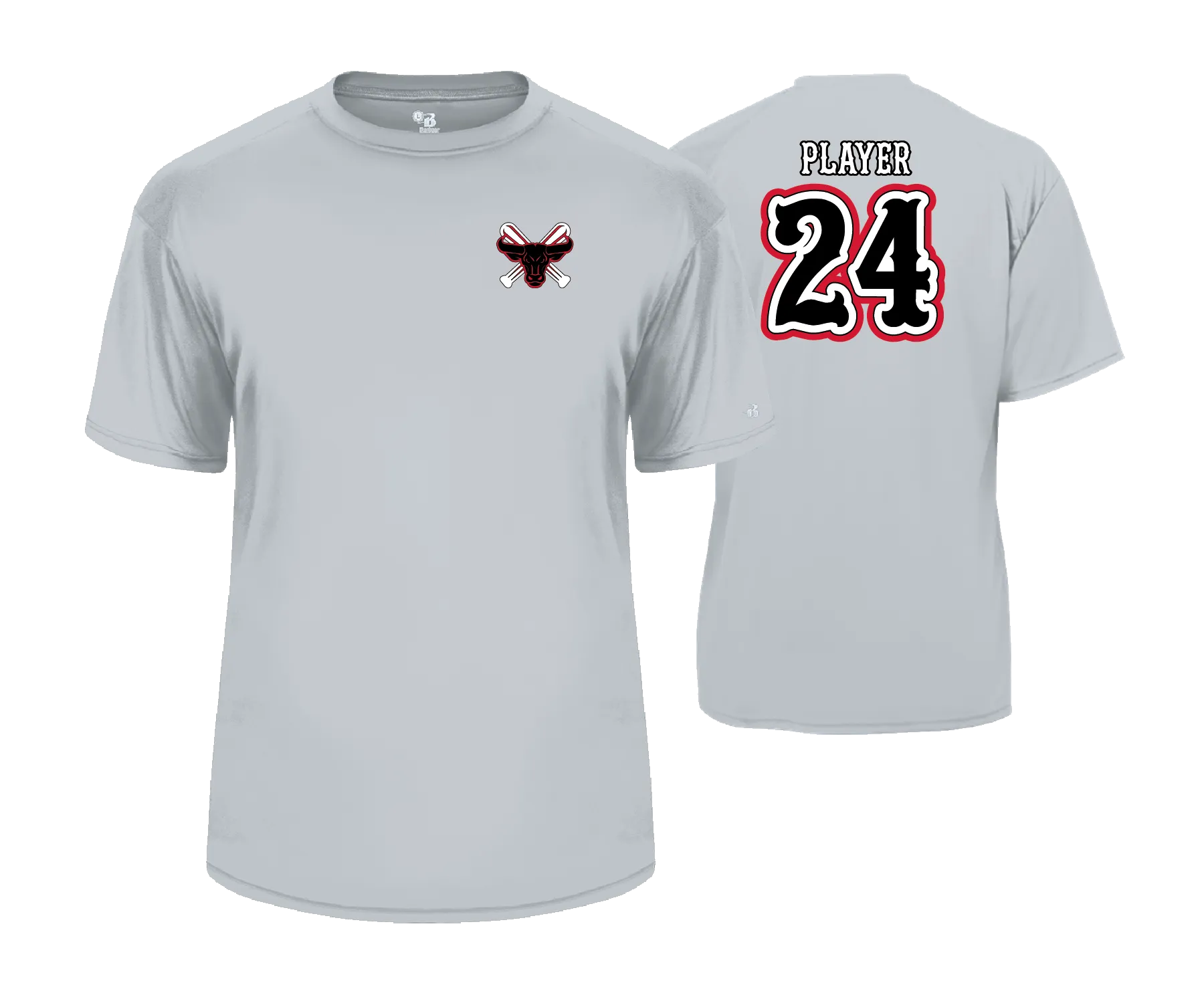 Frederick Bulls Performance Tees- Grey