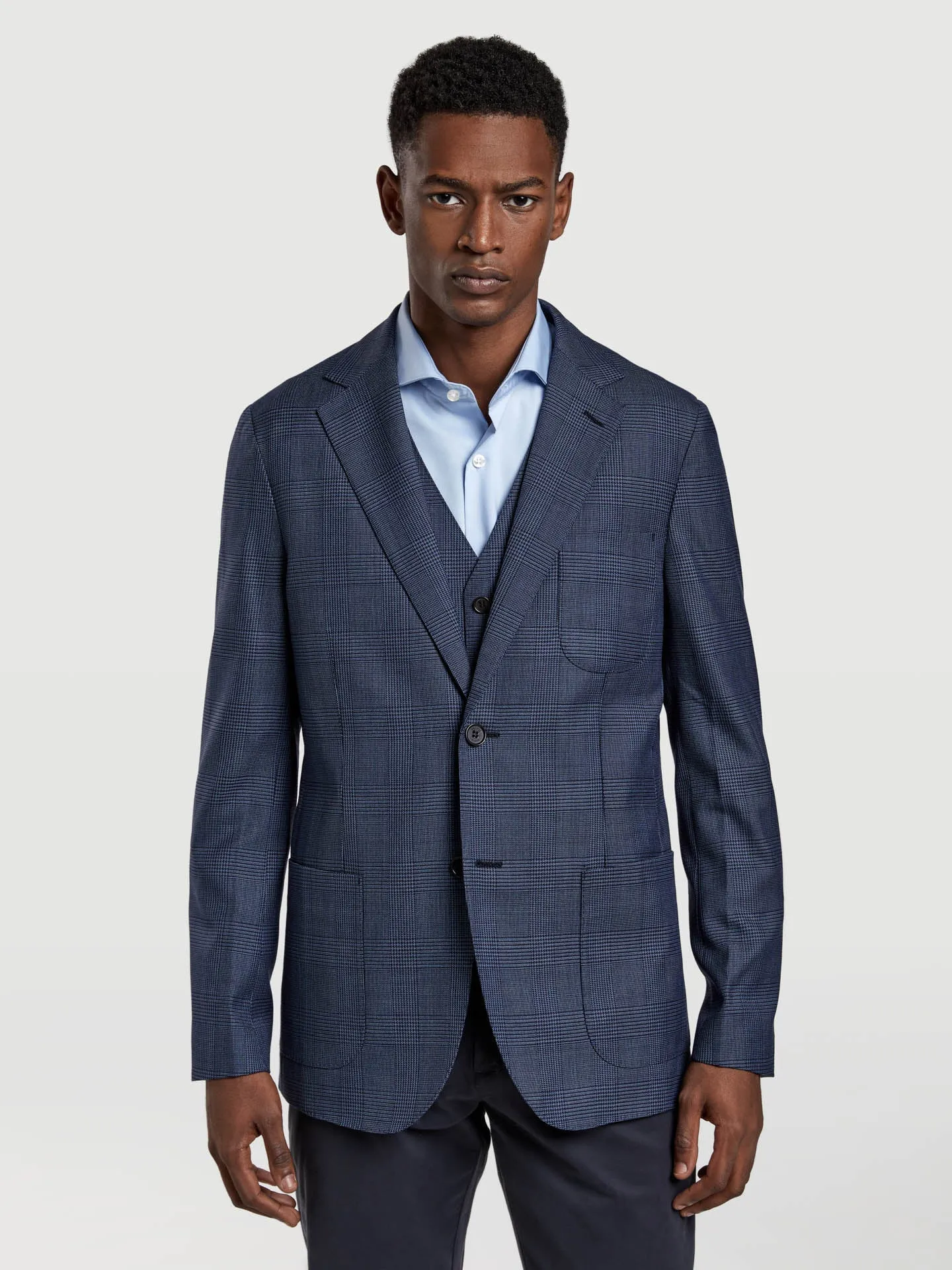 Glen plaid wool blazer