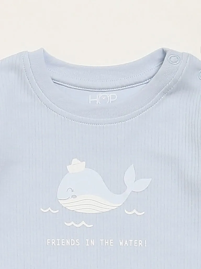 HOP Baby White Dolphin Printed T-Shirt - Pack of 3