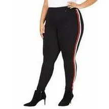 Hue Racer Stripe Denim Leggings-White,Black or Navy with Stripe!