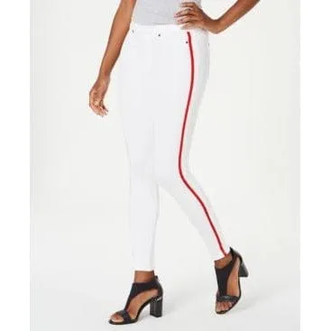 Hue Racer Stripe Denim Leggings-White,Black or Navy with Stripe!