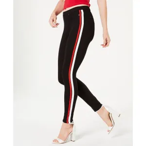 Hue Racer Stripe Denim Leggings-White,Black or Navy with Stripe!