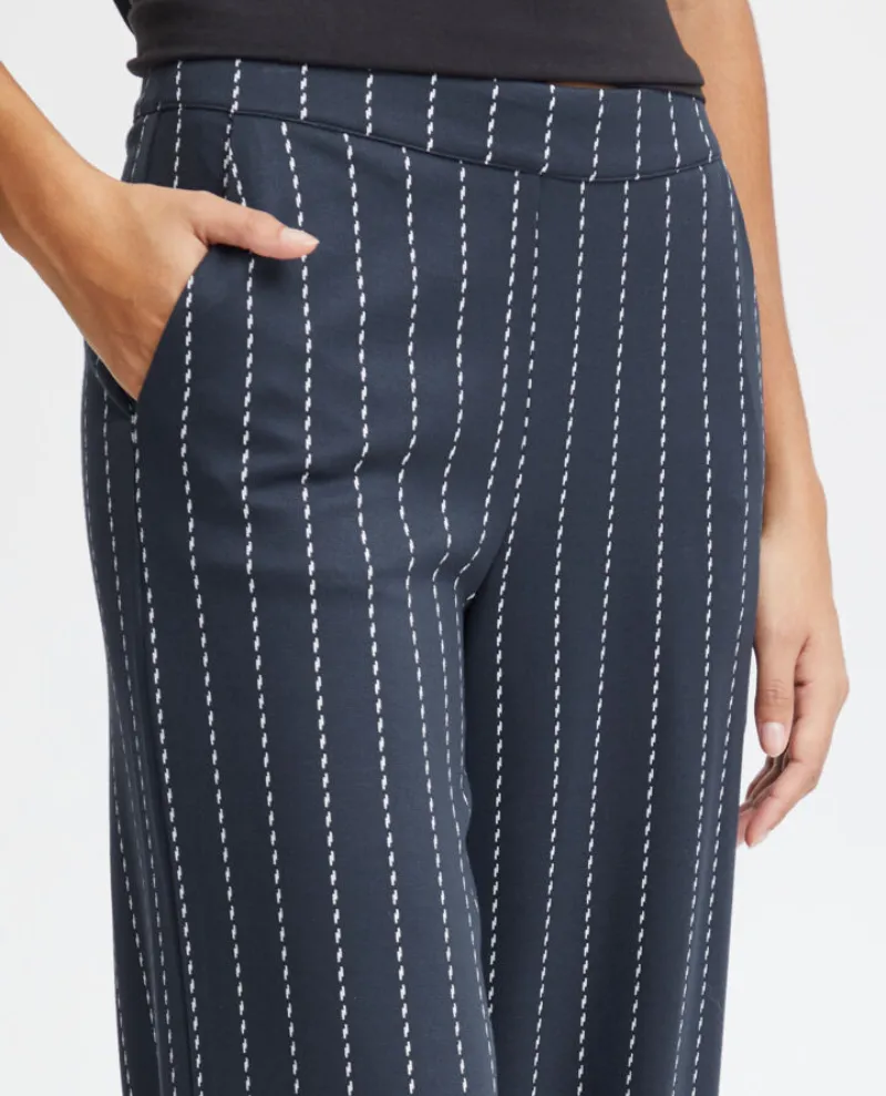 Ichi Ruti Navy Wide Leg Trousers