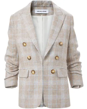 Khaki Check Linen Beacon Dickey Jacket