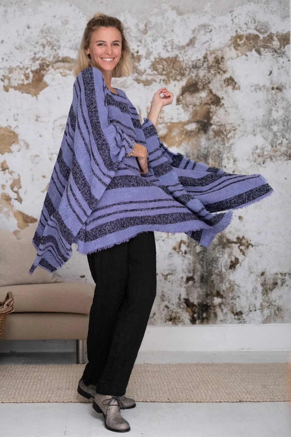 LA BOTTEGA DI BRUNELLA PONCHO AIRONE ZEBRA LAVANDA