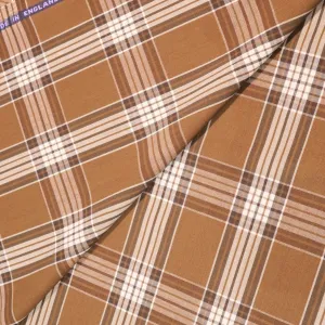 Light Brown Glen Check Wool Amadeus 365 Dormeuil Fabric