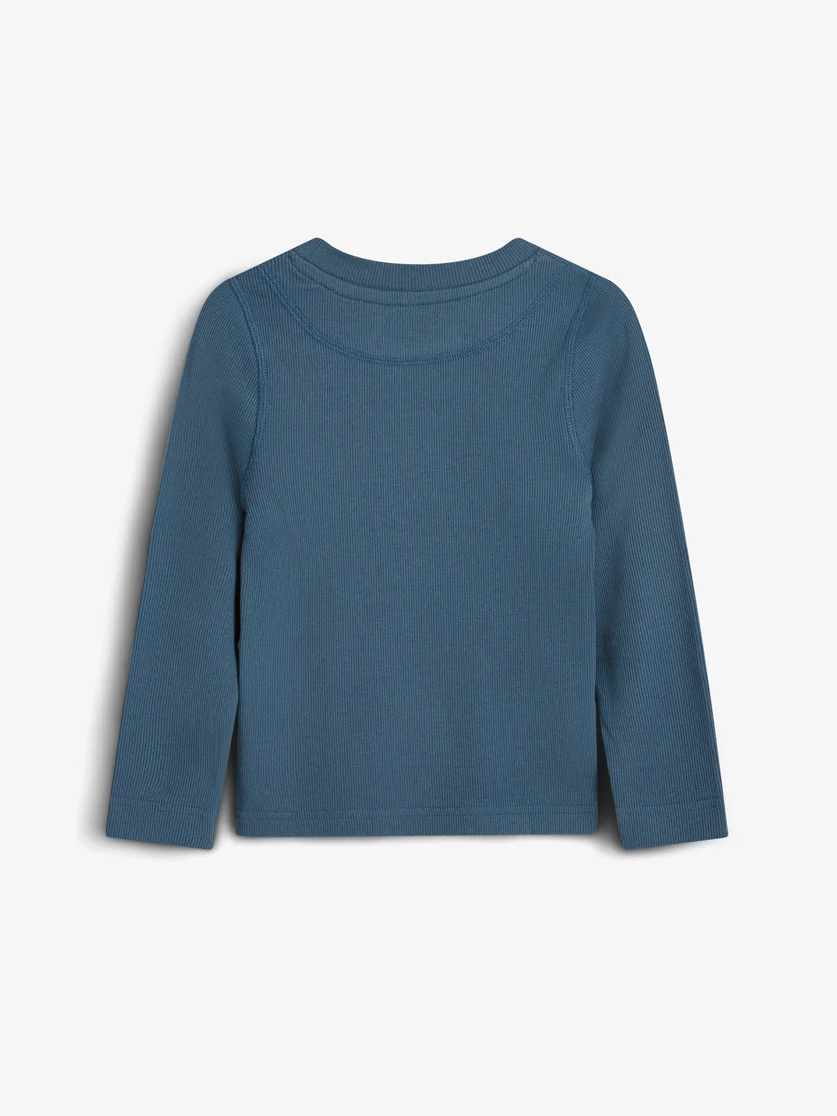 Long Sleeve Basic Rib T-shirt - Kids - Stormy Blue