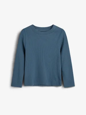 Long Sleeve Basic Rib T-shirt - Kids - Stormy Blue