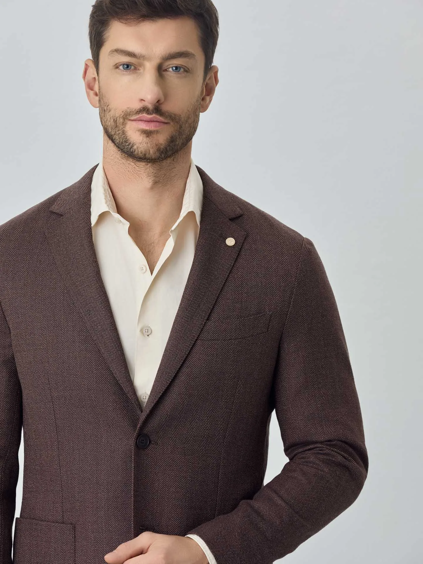 Luxeleisure Edition herringbone bi-stretch blazer