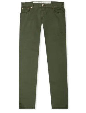 Luxury Cotton Cashmere Jeans Green