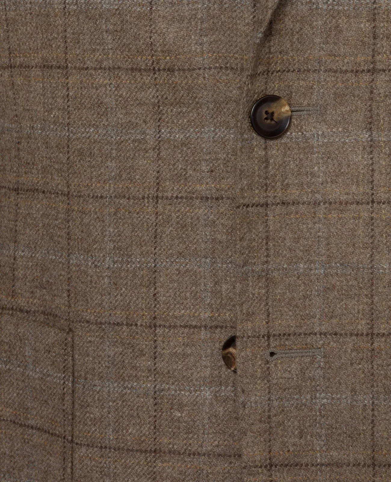 MAGEE Midweight Tweed Jacket - Mens Finn Patch Pocket - Oatmeal with Brown, Rust & Fawn Check