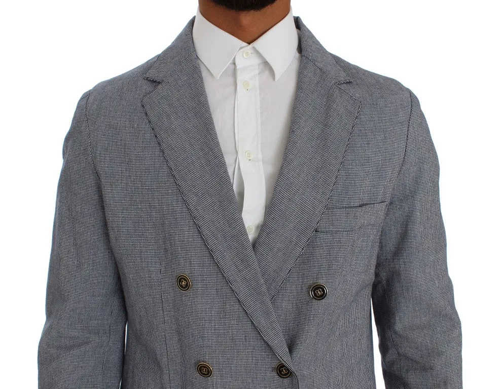 Master Coat Elegant Double-Breasted Blue Blazer