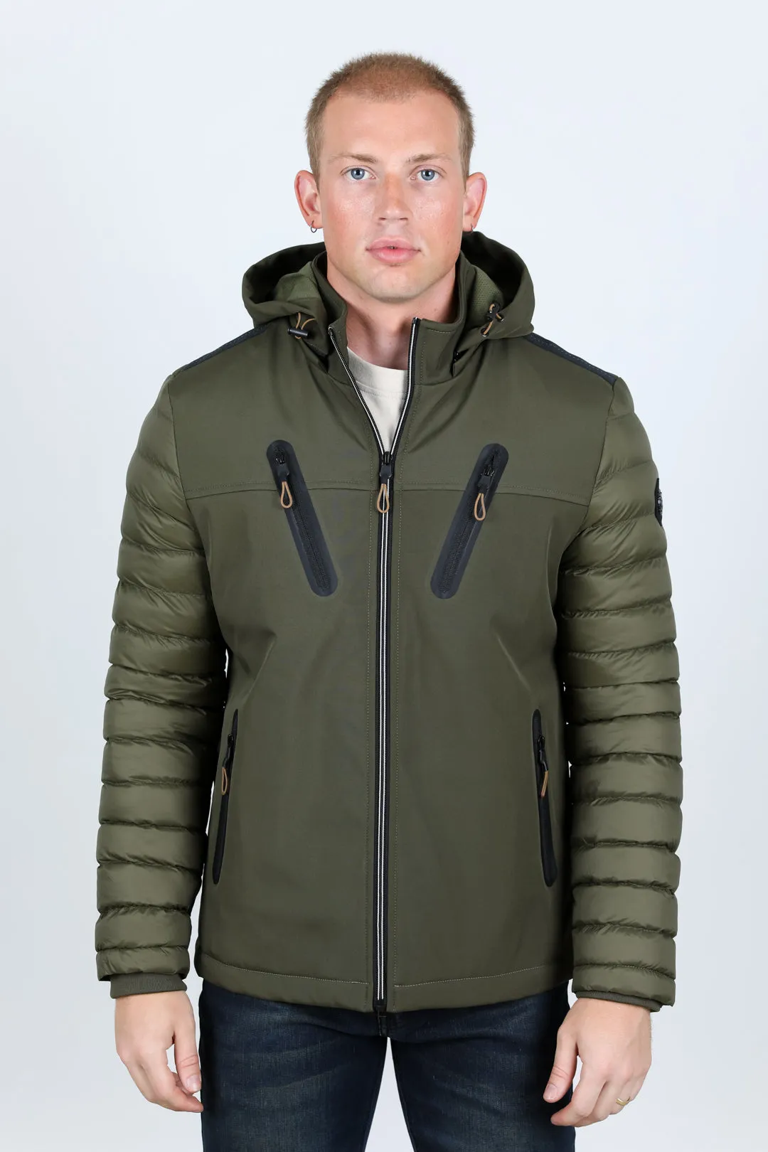 Men's Insulated Lightweight Water-Resistant Softshell Jacket - Olive