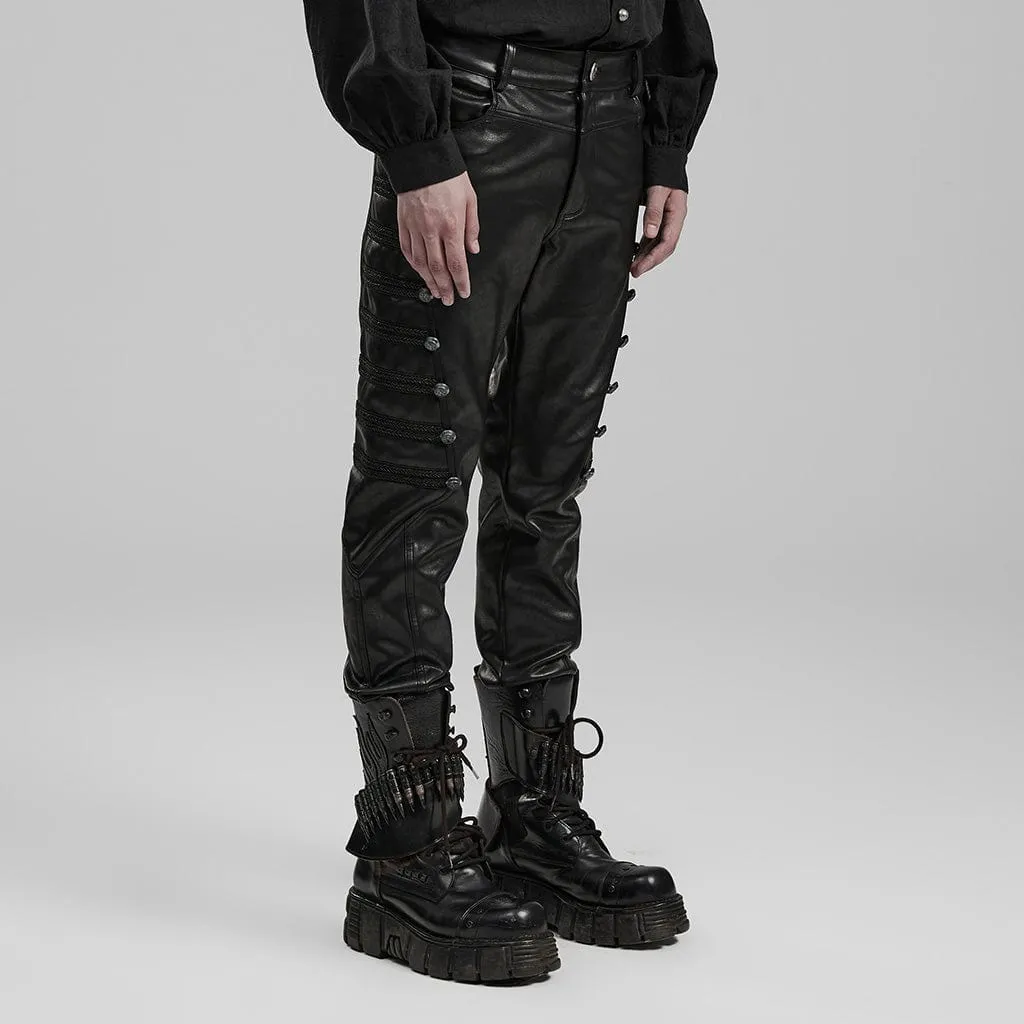 Men's Punk Faux Leather Pants