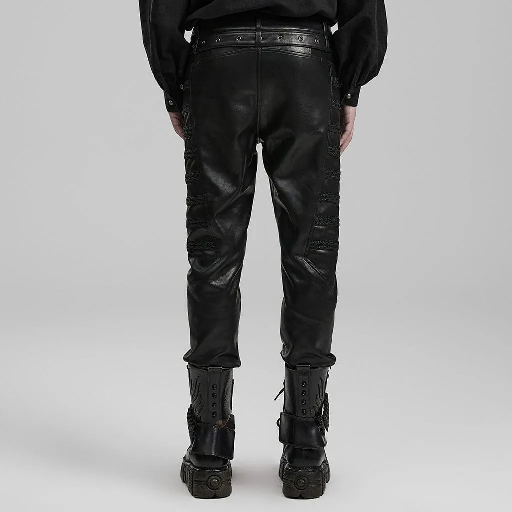 Men's Punk Faux Leather Pants