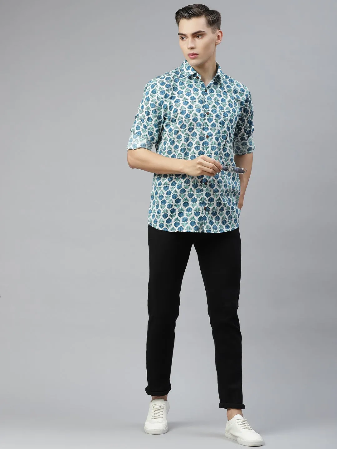 Millennial Men White Cotton Full Sleeves Shirt-Mmf0252