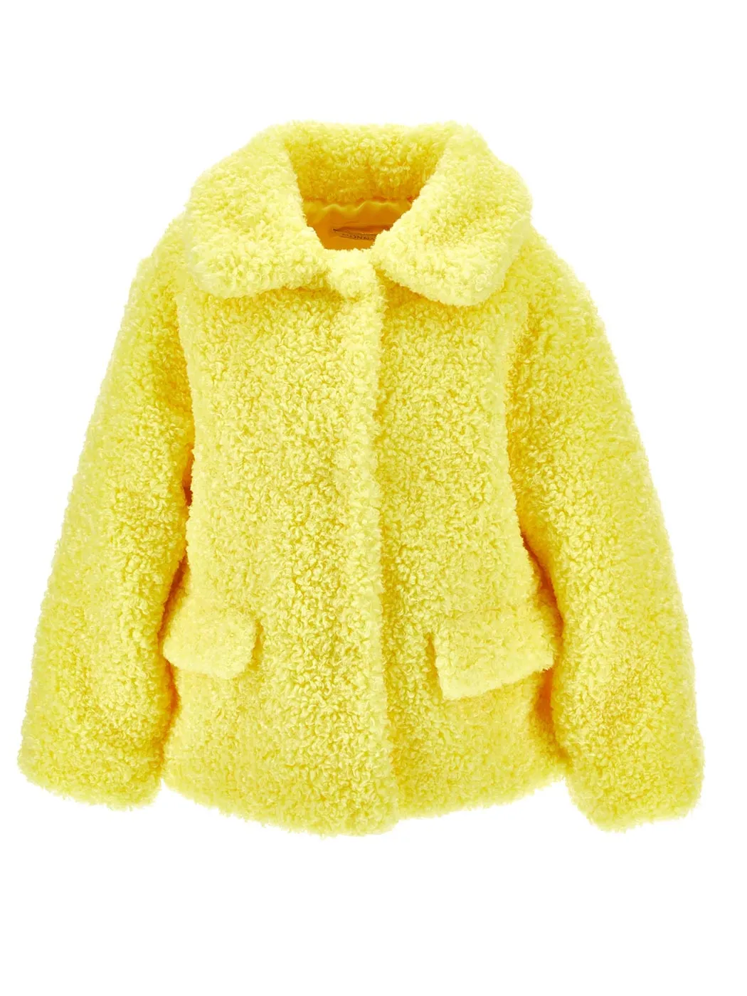 Monnalisa-Yellow Plush jacket for girls