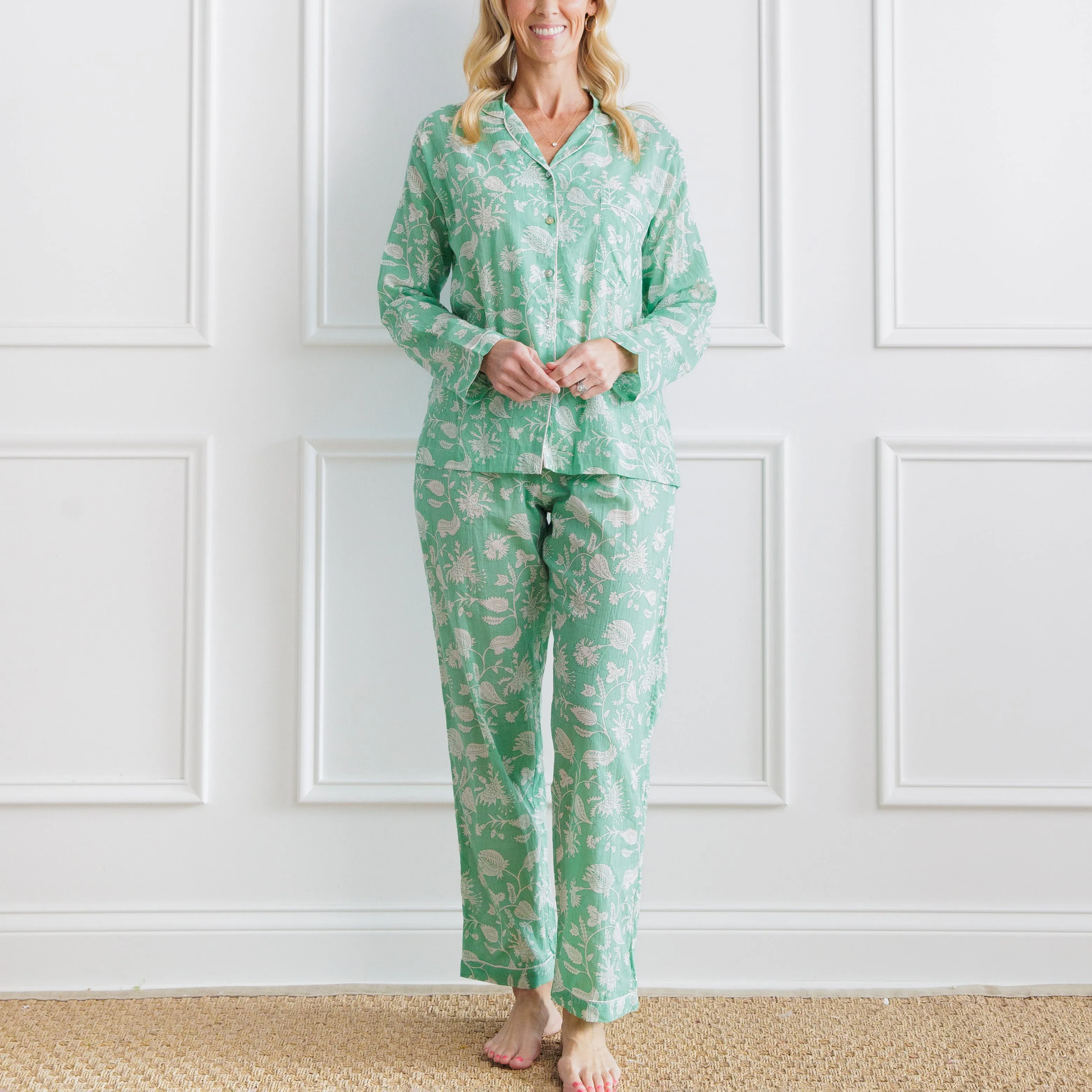 Morning Meadow Green Pajama Set