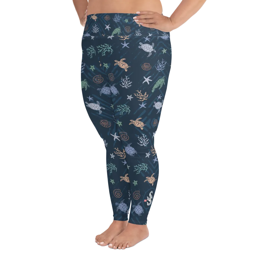 Ocean of Turtles Plus Size Leggings (Warehouse)