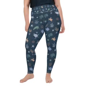 Ocean of Turtles Plus Size Leggings (Warehouse)