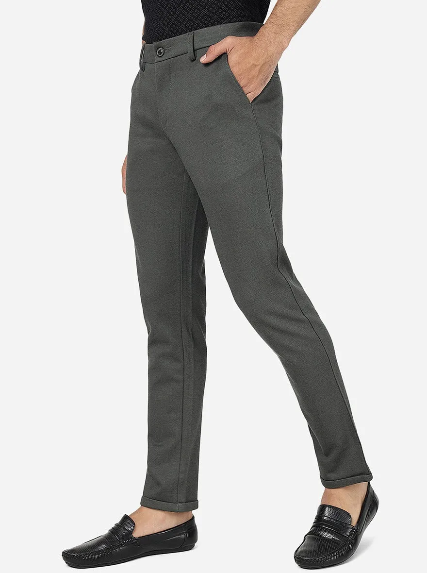 Olive Solid Venice Fit Casual Trouser | JadeBlue