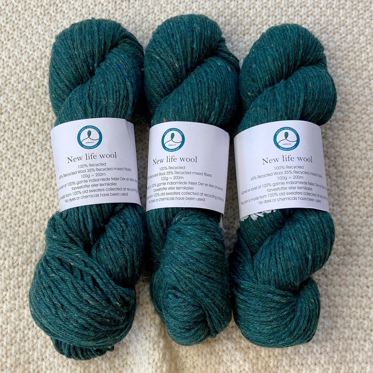 "Green Marl" New Life Aran