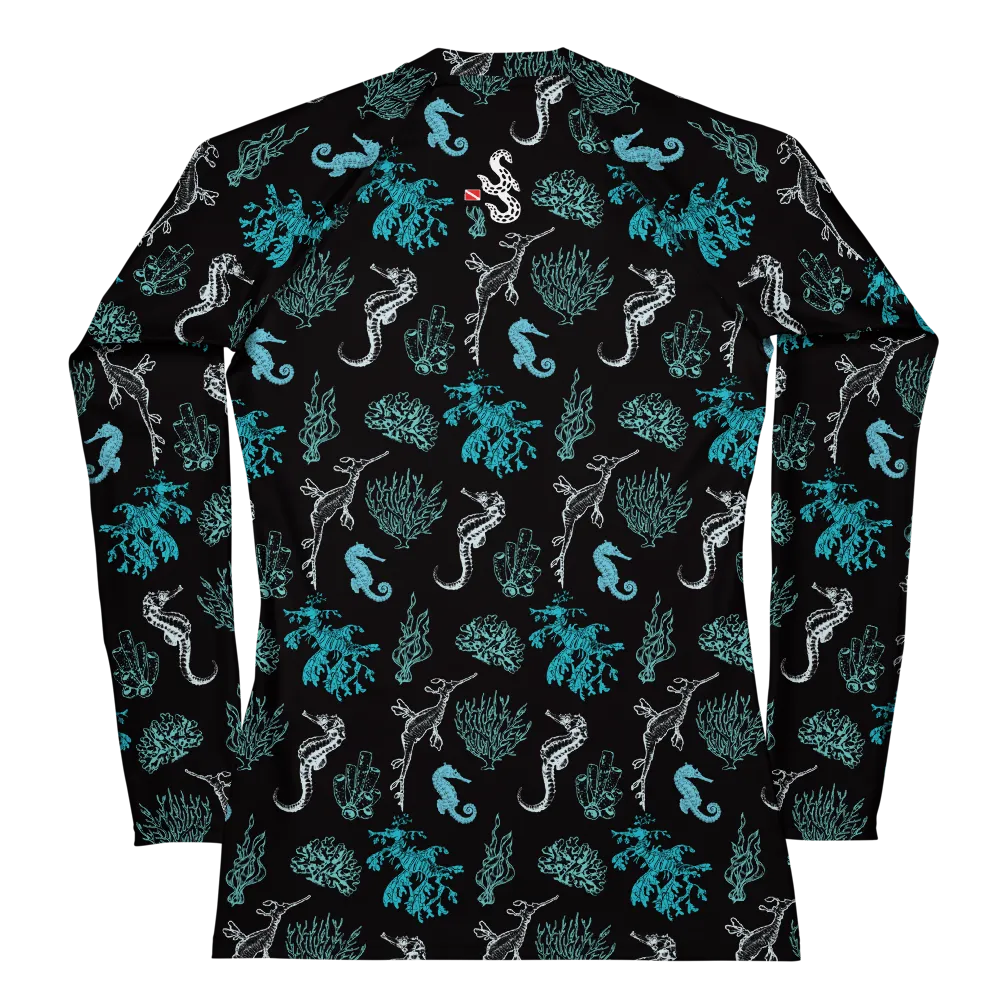 Salty Seahorse and Sea Dragon Women's Rash Guard