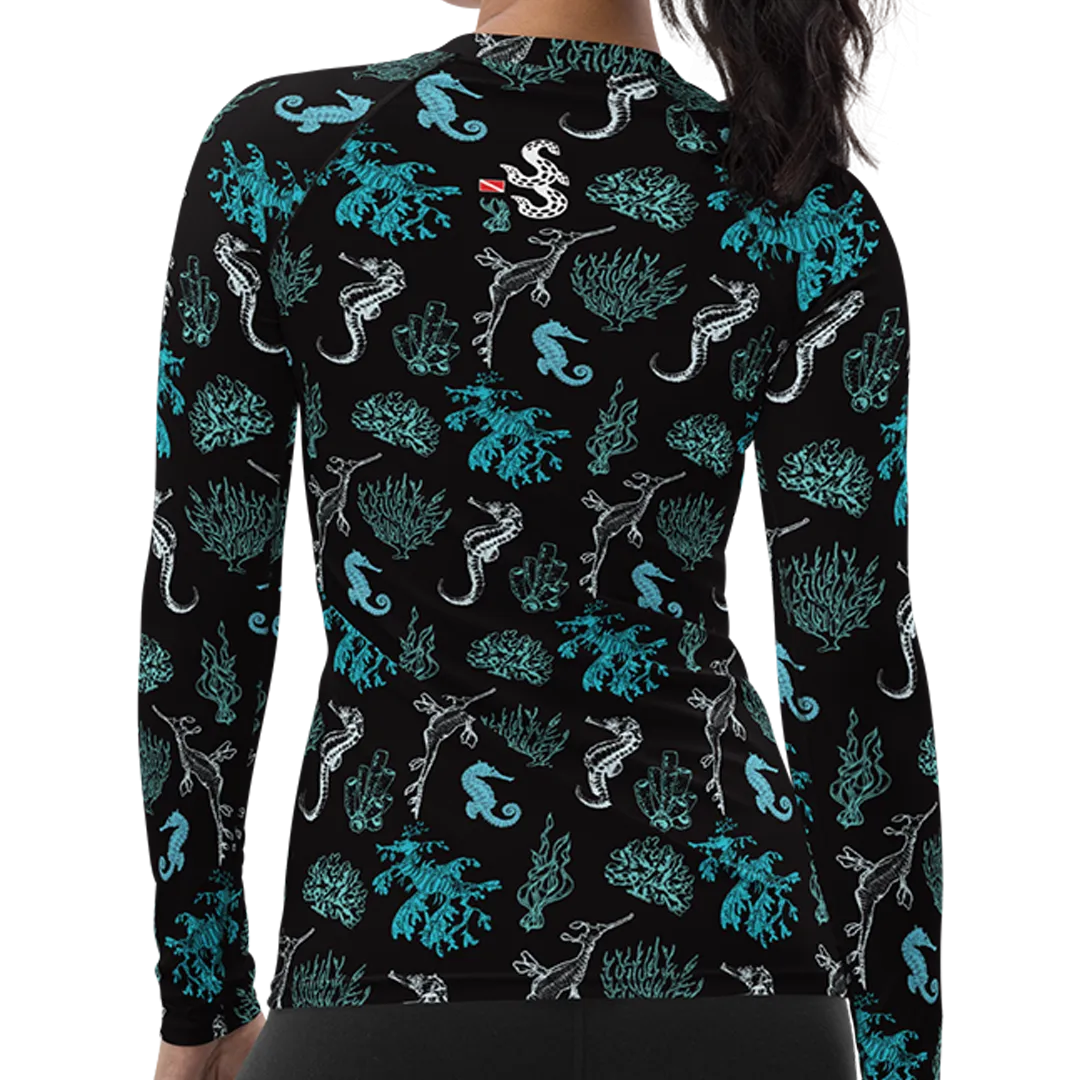 Salty Seahorse and Sea Dragon Women's Rash Guard