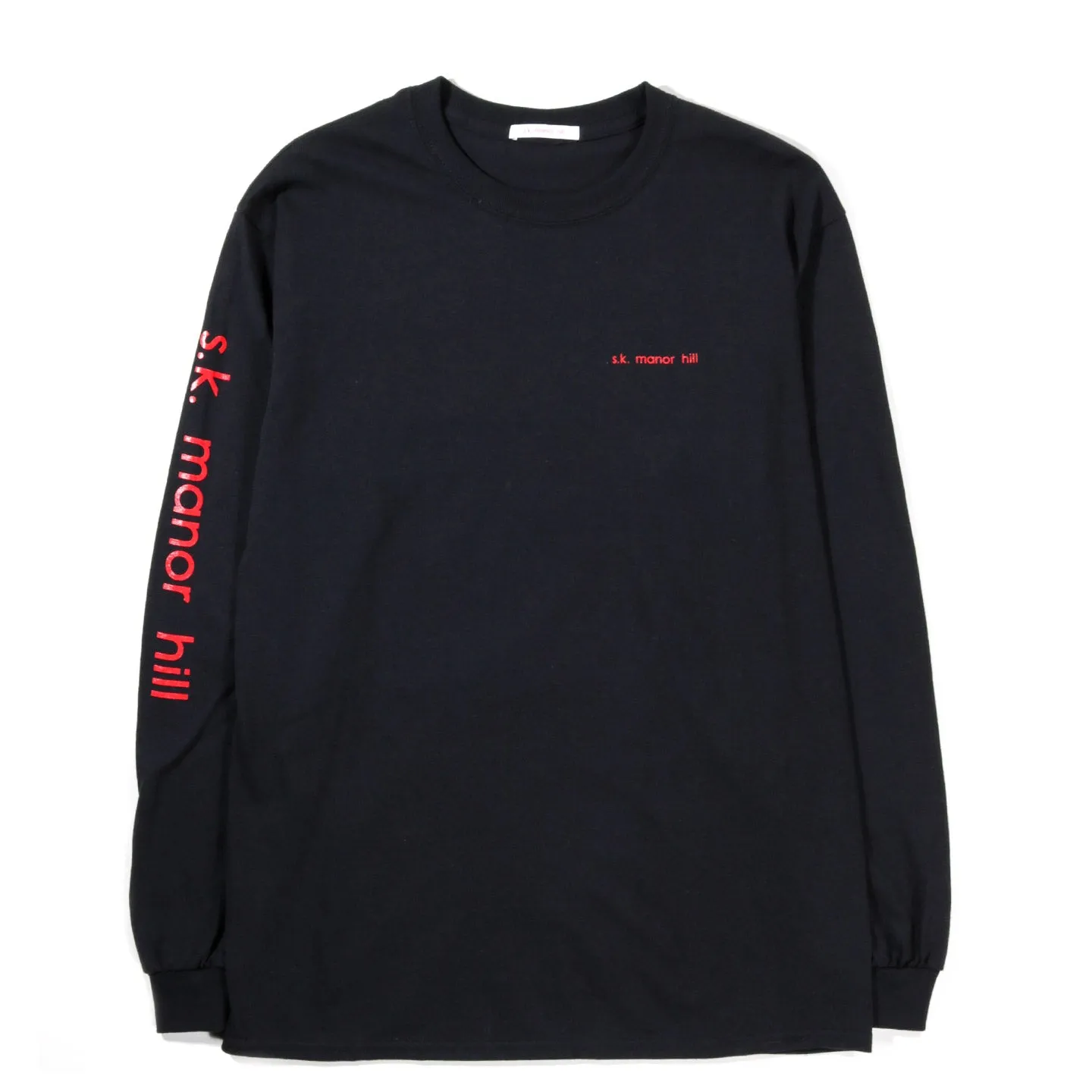 S.K. MANOR HILL LONG SLEEVE LOGO T BLACK