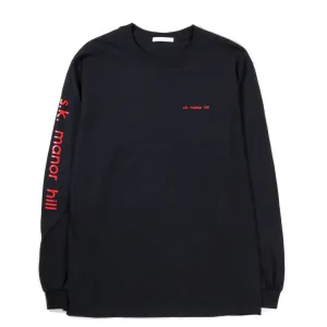 S.K. MANOR HILL LONG SLEEVE LOGO T BLACK