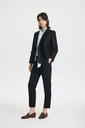 Sofia Soft Touch Stretchable Herringbone Suit Blazer with Check Scarf