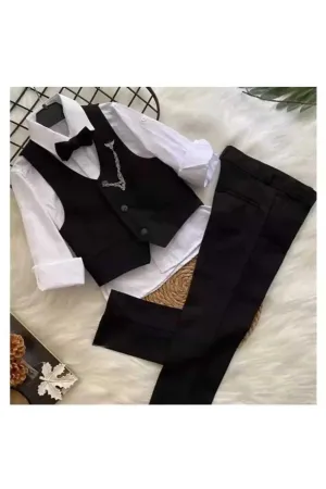 Terry Boy's Black Vest Suit