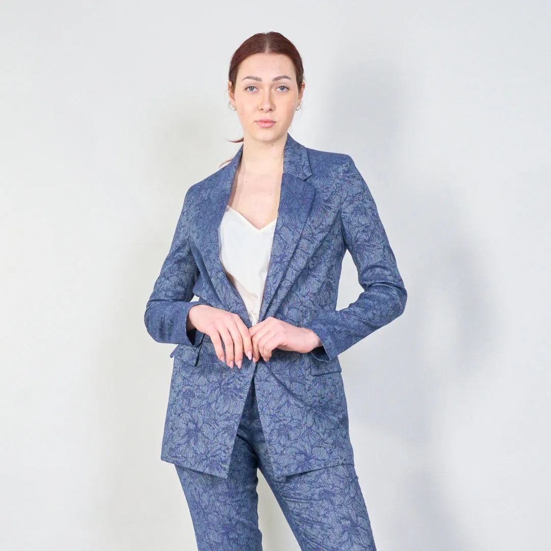 Textured tailored blazer with single button closure wholesale